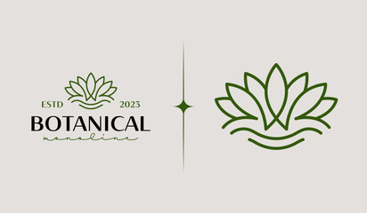 Botanical Leaf Flower Plant Logo Template. Universal creative premium symbol. Vector illustration. Creative Minimal design template. Symbol for Corporate Business Identity