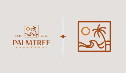 Palm Tree Logo Template. Universal creative premium symbol. Vector illustration. Creative Minimal design template. Symbol for Corporate Business Identity