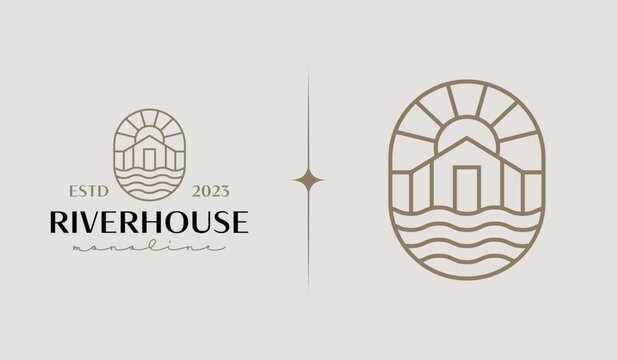 River House Logo Template. Universal creative premium symbol. Vector illustration. Creative Minimal design template. Symbol for Corporate Business Identity
