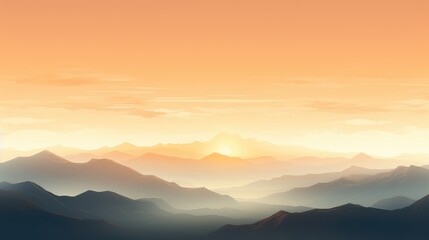 Dusk above the mountains, copy space