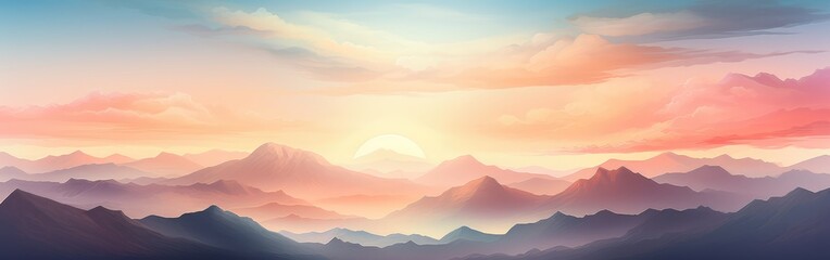 Obraz premium Dusk above the mountains, copy space