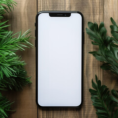 blank smartphone mockup with a white screen q