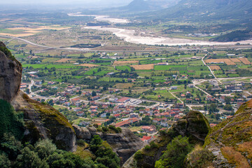 Fototapeta na wymiar Panoramic view of kalampaka town 