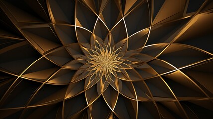 Produce a stylish and upscale vector background by incorporating a dynamic and intricate golden geometric pattern.