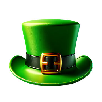 Saint-Patrick : Chapeau vert leprechaun, évoquant l'esprit et les traditions de l'Irlande et de la St Patrick, fond transparent