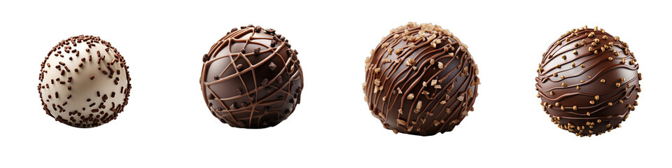 Chocolate ball Hyperrealistic Highly Detailed Isolated On Transparent Background Png File