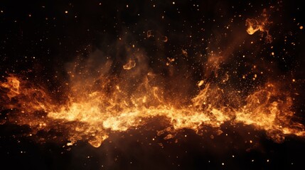 Fototapeta na wymiar a fire with sparks and smoke
