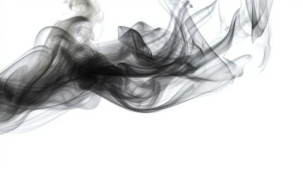 Black smoke motion on white background
