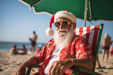 Santa claus on the beach