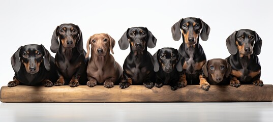 A high-quality studio photograph capturing a variety of adorable canines against a white background. The image showcases different breeds and sizes of dogs, providing copy space for versatile use.