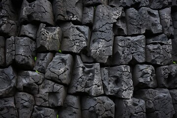 Lava stone walls with natural patterns created by cooling lava.