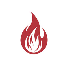 Fire flame logo icon. Oil, gas and energy. Isolated vector illustration
