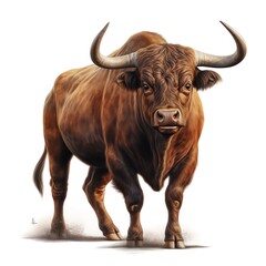 a brown bull with hornsa brown bull with horns
