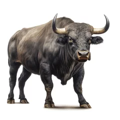 Foto op Plexiglas a black bull with hornsa black bull with horns © Anatolie
