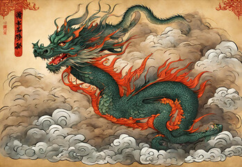 Naklejka premium Discuss the traits and characteristics associated with people born in the Year of the dragon.AI generated