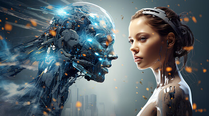 Technological symbiosis: when humans and artificial intelligence combine harmoniously. Humans vs...