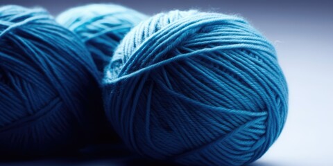 blue wool yarn balls. 