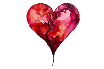 beautiful background with watercolor heart symbol of love