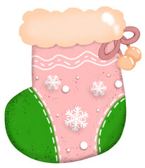 Pink Christmas  sock.