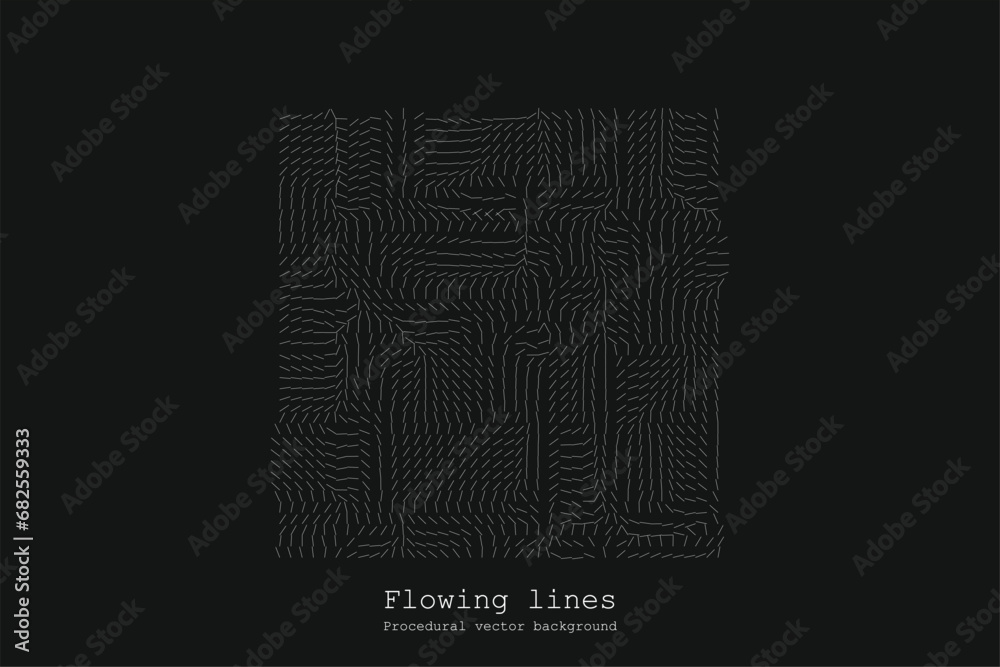 Poster abstract line matrix pattern. noise flow dynamic.