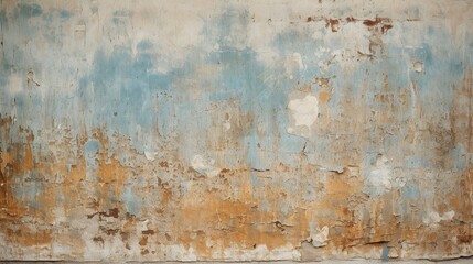 A weathered epoxy coated wall with a distressed effect and peeling paint.