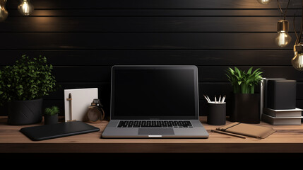 Fototapeta premium Office workspace desk, copy space