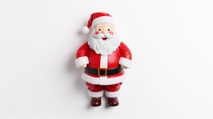 Cheerful Santa Claus on a white background.