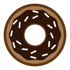 Doughnut icon. Chocolate donut isolated on a white background. donuts with chocolate glaze. Simple modern design. Vector illustration.