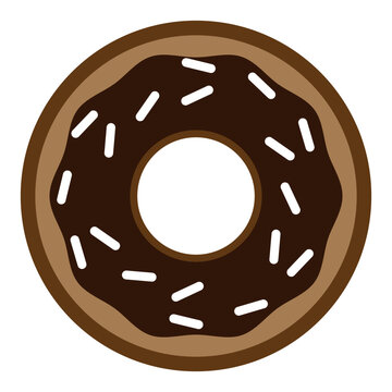 Doughnut icon. Chocolate donut isolated on a white background. donuts with chocolate glaze. Simple modern design. Vector illustration.