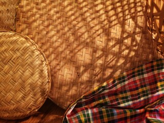 Shadow of a woven basket
