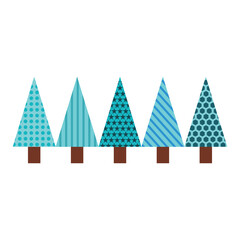 christmas pine trees icon vector illustration. Fir tree icons set. Flat illustration of fir tree vector icons for web design. Element of winter, snowy, and christmas 