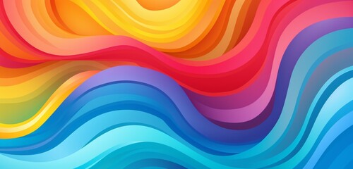 Fun rainbow-colored abstract backdrop illustration in vector form.