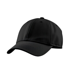 Black Baseball Cap. Isolated on a Transparent Background