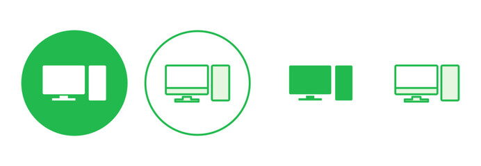 Computer icon set. computer monitor icon vector.