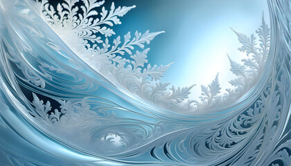 Fototapeta na wymiar winter frosty patterns, pale blue winter blizzard background for design, Christmas theme,