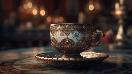 Foto op Plexiglas An older oriental mug with a rich design of Turkish culture and customs © Zoran