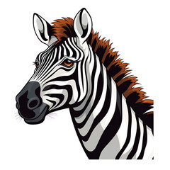 Fototapeta na wymiar Cartoon Artistic Style Zebra Painting Drawing Illustration No Background Perfect for Print on Demand Merchandise