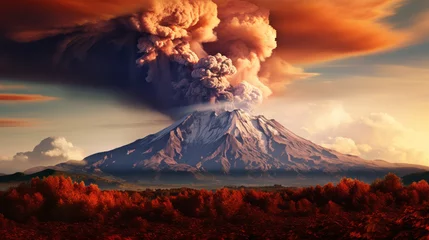 Fotobehang Huge volcano eruption © Kondor83