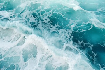 Serene waves dance on a pristine white canvas, Generative AI