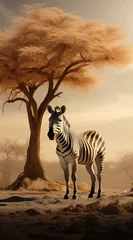 Poster Zebra in the middle of the desert © LAJT