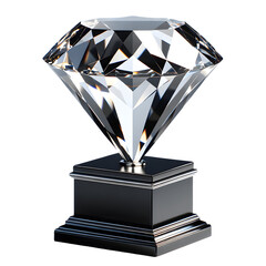 Elegant Diamond Crystal Trophy - PNG TRASNPARENT BACKGROUND