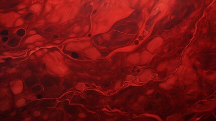 High-definition image of a glossy, cherry red epoxy wall texture with subtle black marbling. - obrazy, fototapety, plakaty
