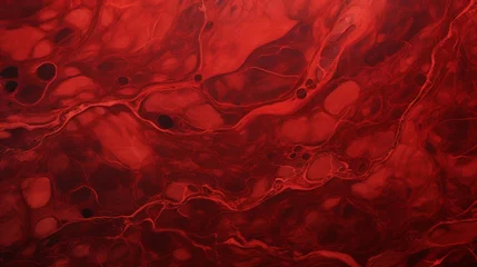 Poster High-definition image of a glossy, cherry red epoxy wall texture with subtle black marbling. © insta_photos