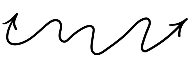 simple black arrow in vector. pointer icon in doodle style. graphics for application sites for layout and printing of texts and images