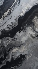 A close-up of a silver and black marbled epoxy wall texture, glistening under soft lighting