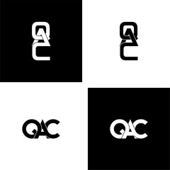 qac initial letter monogram logo design set