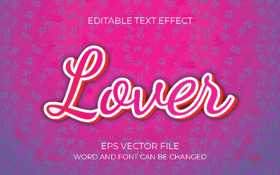Lover editable text effect design