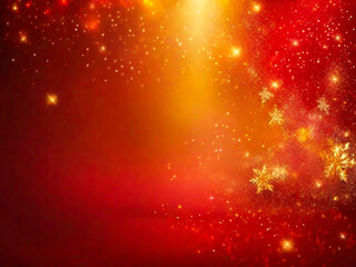 Red and golden Christmas background, copy space available