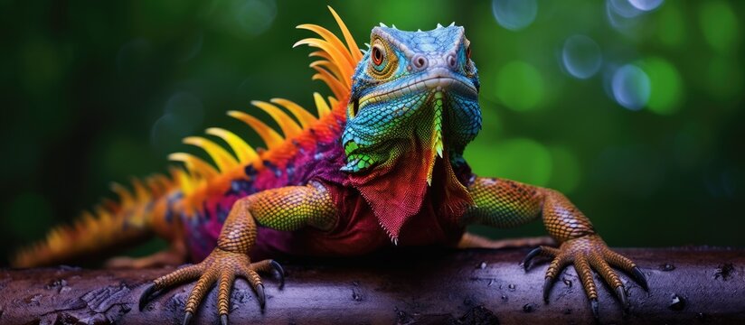In the vastness of nature's canvas, a professional photographer captures the unfolding beauty of a colorful dragon, its wings outstretched, a stunning creature in the wild, showcasing the intricate