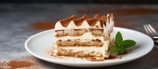 The delicious Tiramisu cake, a beloved Italian dessert, is a sweet and heavenly treat that hails from the enchanting city of Milano, Country.